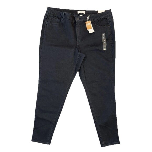 Lane Bryant Super Stretch Skinny Jeans Black Power Pockets Plus 22L Long NWT - Picture 2 of 7